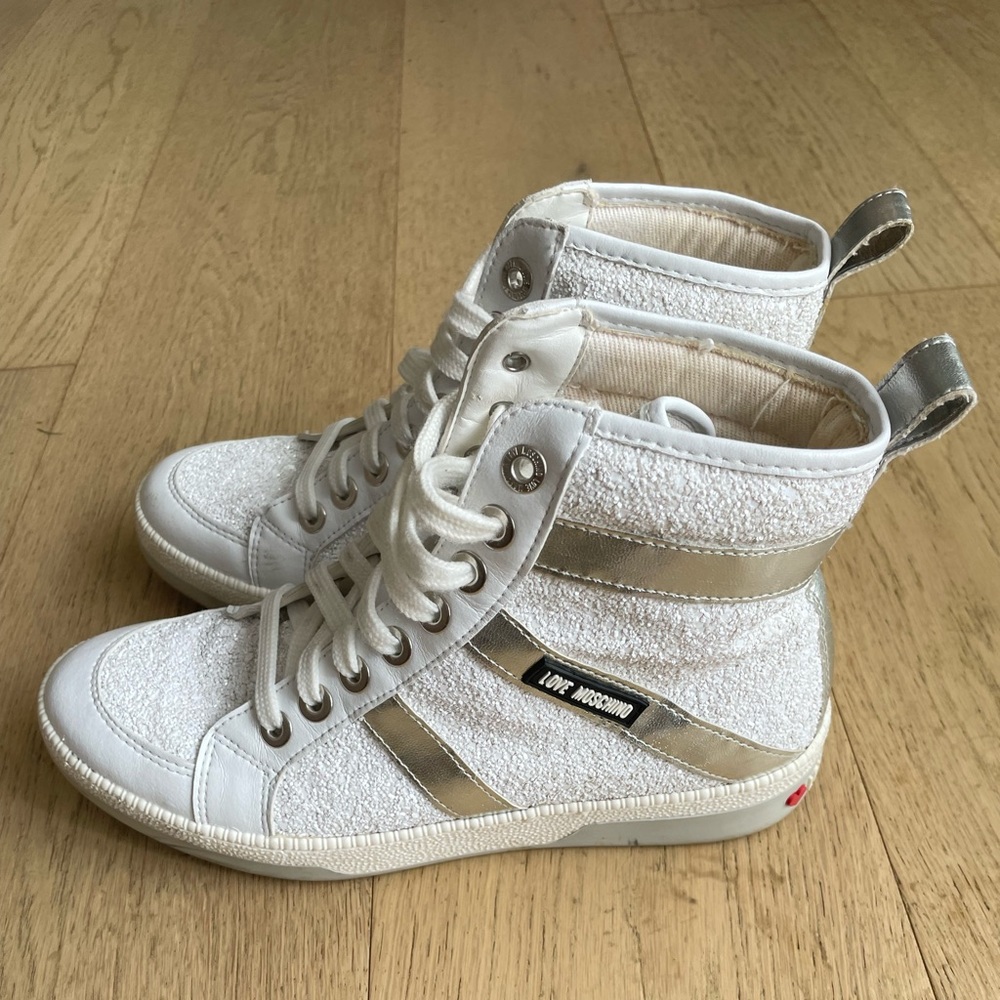 Moschino Sneakers Sparkly in White